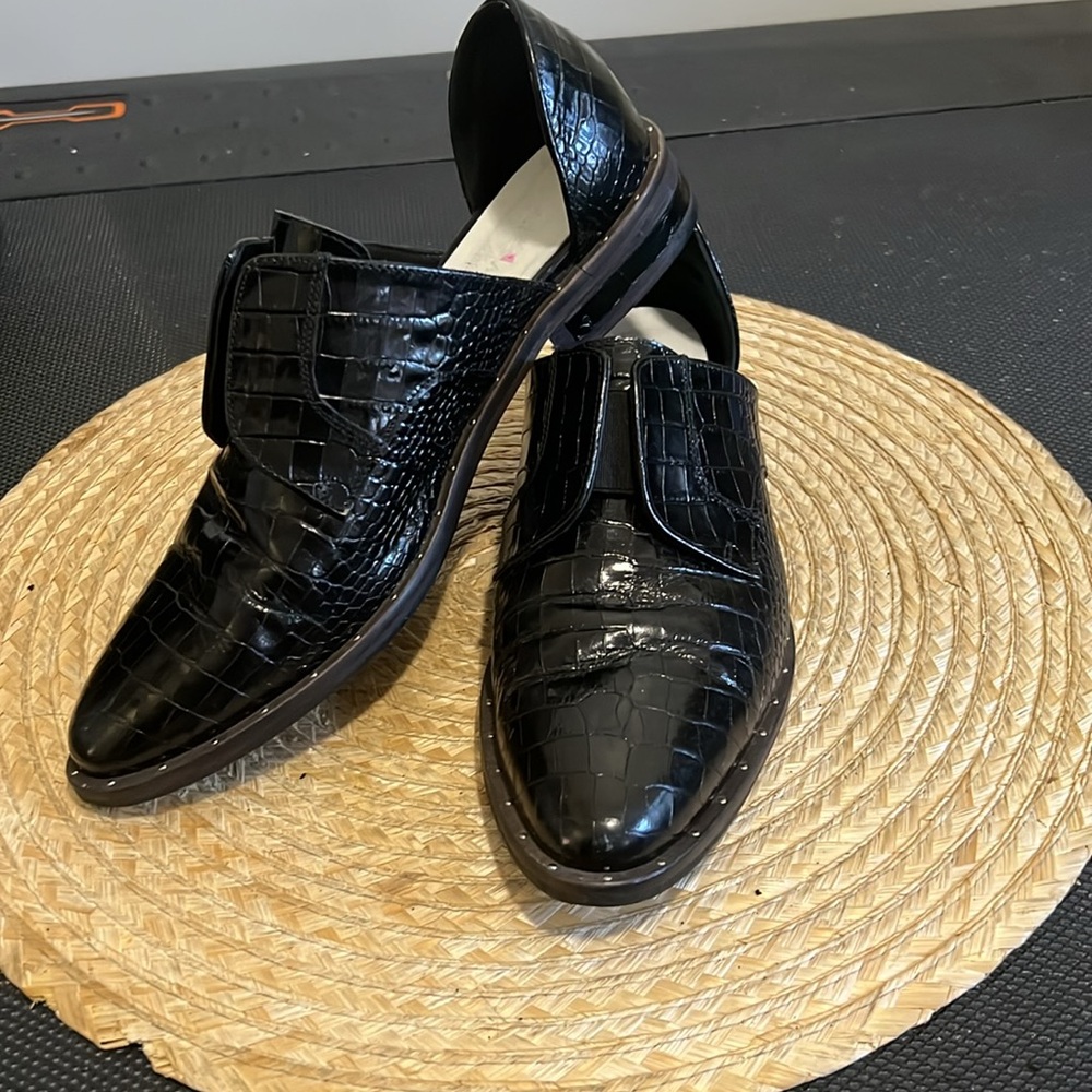 Freda Salvador D’orsay Embossed Croc Leather Oxfords Loafers Shoe Size 6